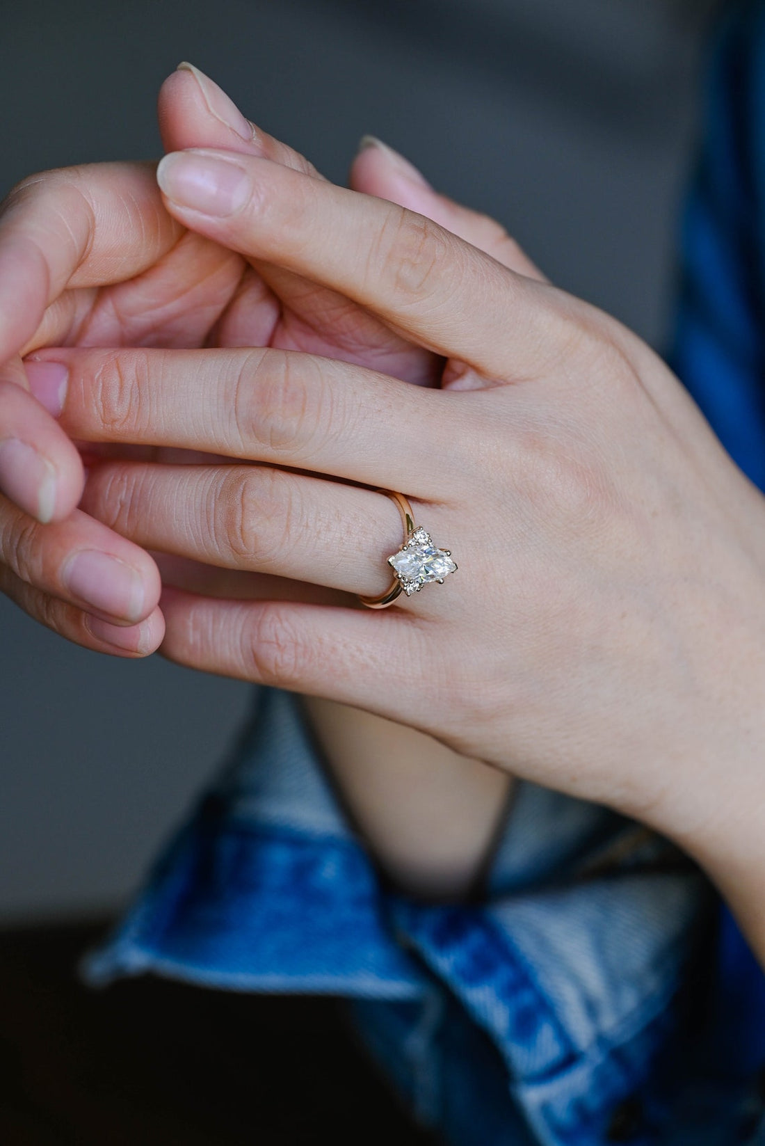 1.0-3.0 CT Marquise CVD Diamond Cluster Engagement Ring