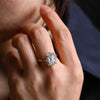 1.0 CT-3.0 CT Emerald CVD Diamond Halo Setting Engagement Ring