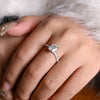 1.0 CT-3.0 CT Radiant Cut  CVD Diamond Pave Setting Engagement Ring
