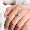 1.0 CT-3.0 CT Radiant Cut  CVD Diamond Pave Setting Engagement Ring