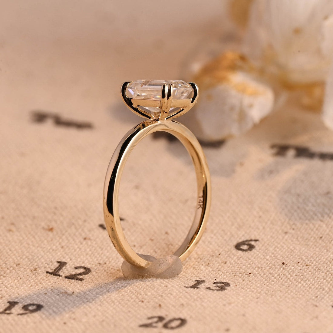 1.0-3.0 CT Emerald CVD Diamond Solitaire Engagement Ring
