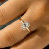 0.93-3.0 CT Oval CVD Diamond Halo Engagement Ring