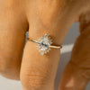0.93-3.0 CT Oval CVD Diamond Halo Engagement Ring