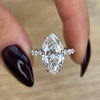 3.0 - 7.0 CT Marquise CVD Diamond Pave  Engagement Ring