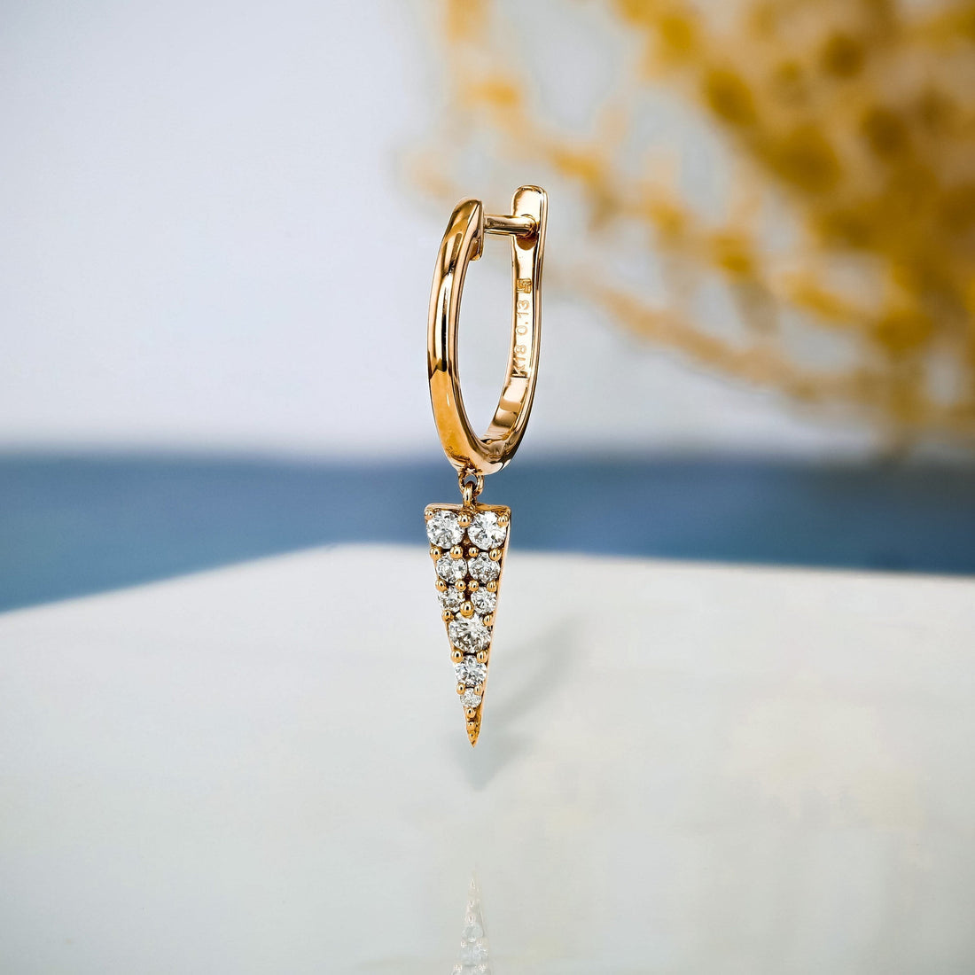 0.25 TCW Round Moissanite Diamond Drop Hoop Earrings