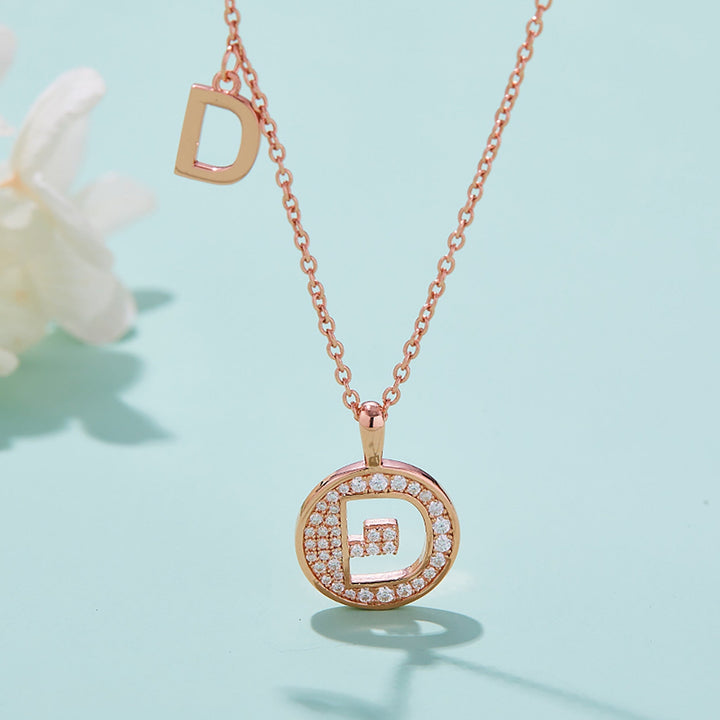 Customized "D" Letter Moissanite Diamond Necklace