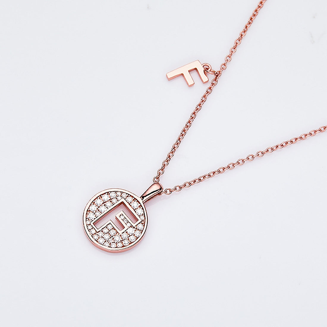Customized "F" Letter Moissanite Diamond Necklace