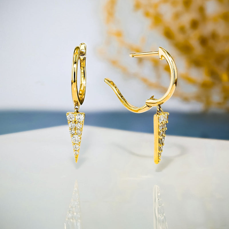 0.25 TCW Round Moissanite Diamond Drop Hoop Earrings