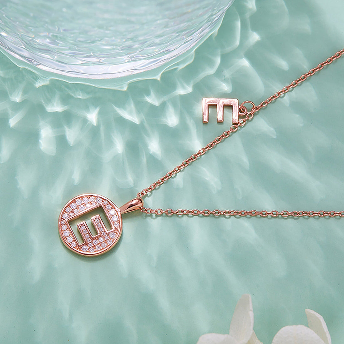 Customized "E" Letter Moissanite Diamond Necklace
