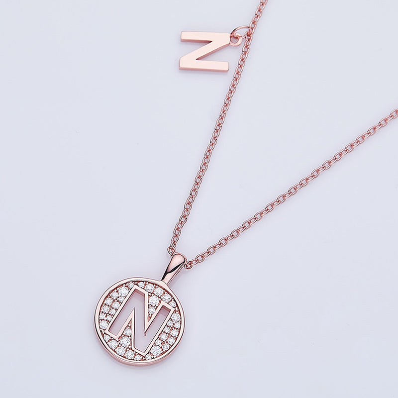 Customized "N" Letter Moissanite Diamond Necklace