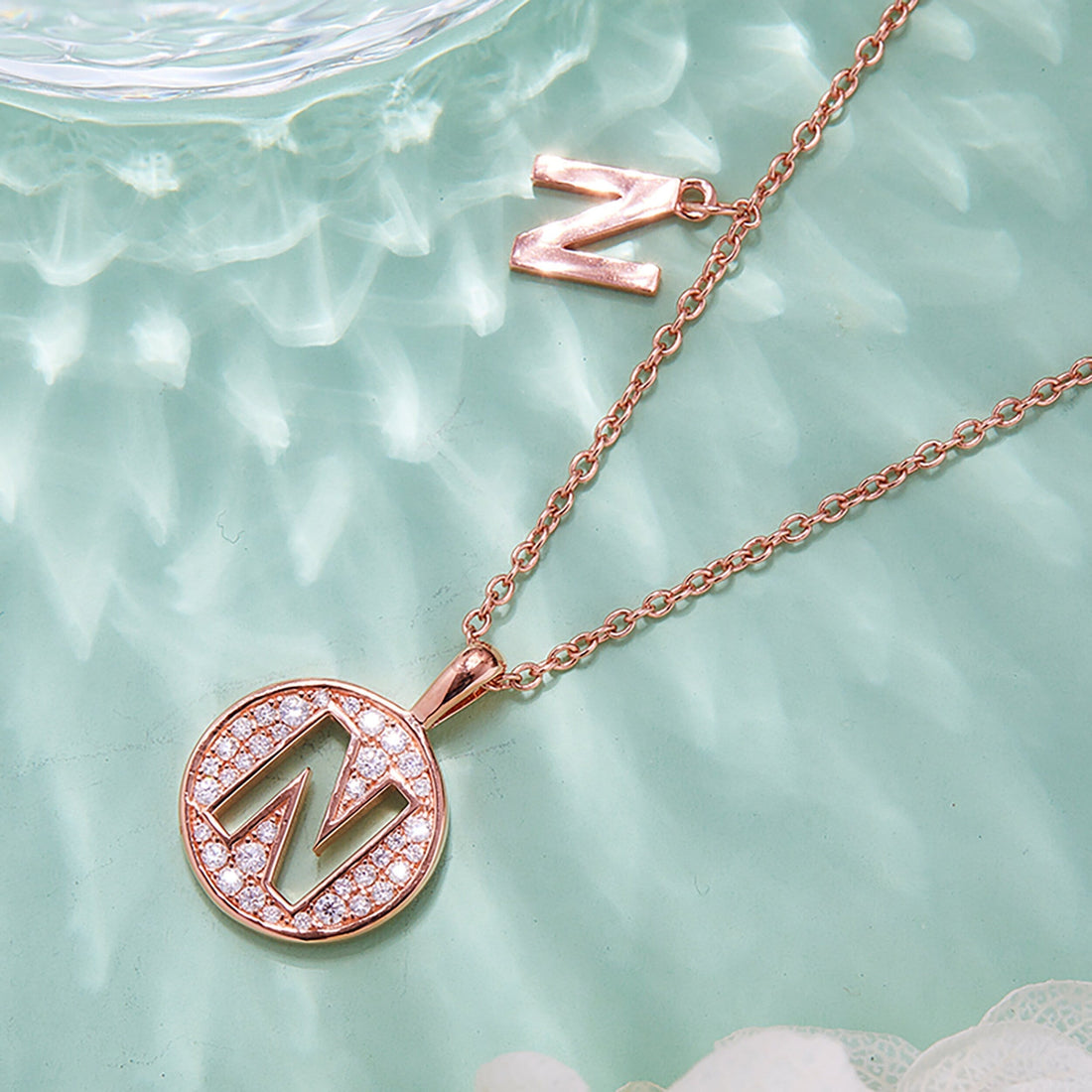 Customized "N" Letter Moissanite Diamond Necklace