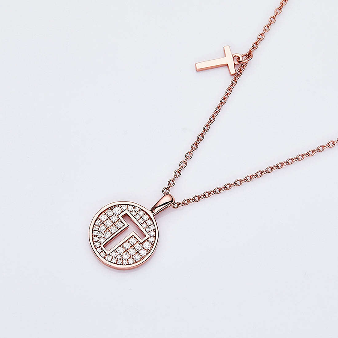 Customized "T" Letter Moissanite Diamond Necklace