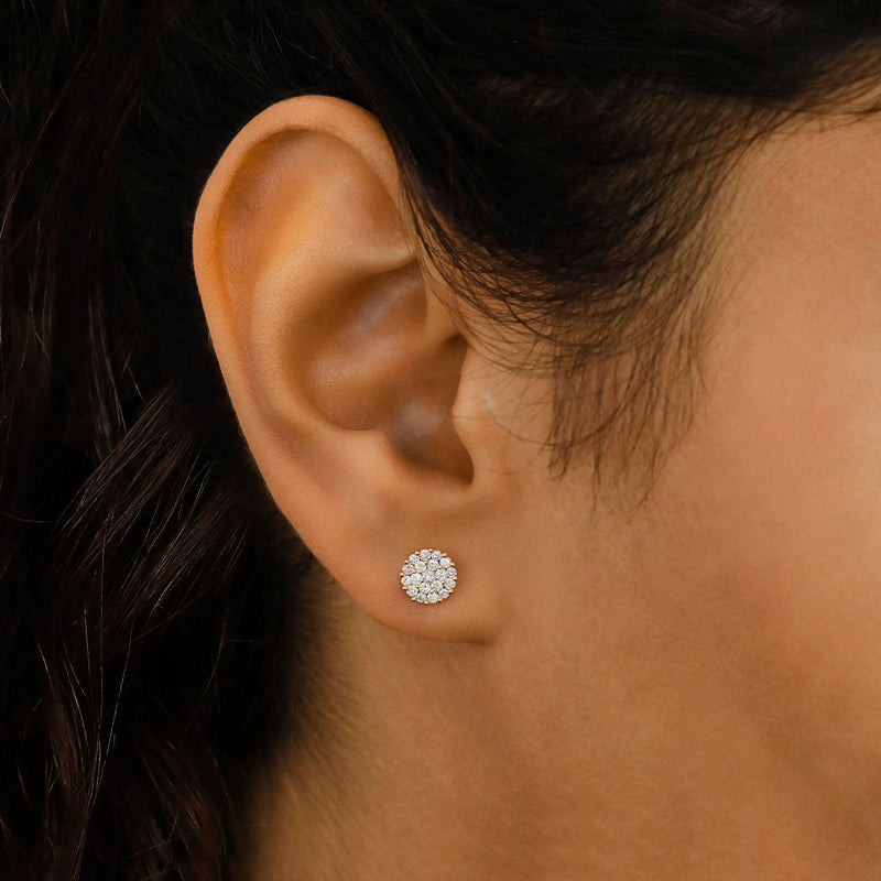 0.50 TCW Round Moissanite Diamond Stud Earrings