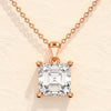 1.0 CT Asscher Moissanite Diamond Solitaire Necklace