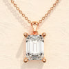 1.0 CT Emerald Moissanite Diamond Solitaire Necklace