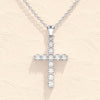 0.22 TCW Round Moissanite Diamond Cross Pendent Necklace