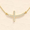 0.27 TCW Round Moissanite Diamond Sideways Cross Necklace