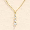 0.11 TCW Round Moissanite Diamond Drop Pendant Necklace