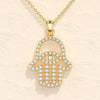 0.31 TCW Round Moissanite Diamond Hamsa Necklace