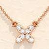 0.24 TCW Round Moissanite Diamond Clover Necklace