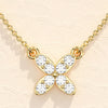 0.24 TCW Round Moissanite Diamond Clover Necklace