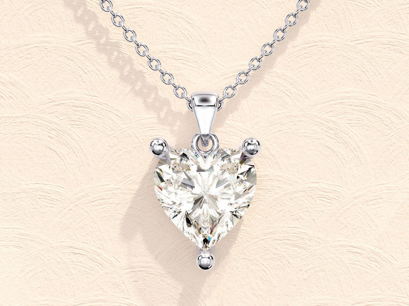 1.0 CT Heart Moissanite Diamond Solitaire Necklace