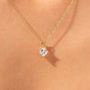 1.0 CT Princess Moissanite Diamond Solitaire Necklace