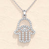 0.31 TCW Round Moissanite Diamond Hamsa Necklace