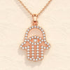 0.31 TCW Round Moissanite Diamond Hamsa Necklace