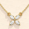 0.40 TCW Marquise Moissanite Diamond Clover Pendent Necklace