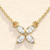 0.40 TCW Marquise Moissanite Diamond Clover Necklace