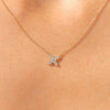 0.24 TCW Round Moissanite Diamond Clover Necklace