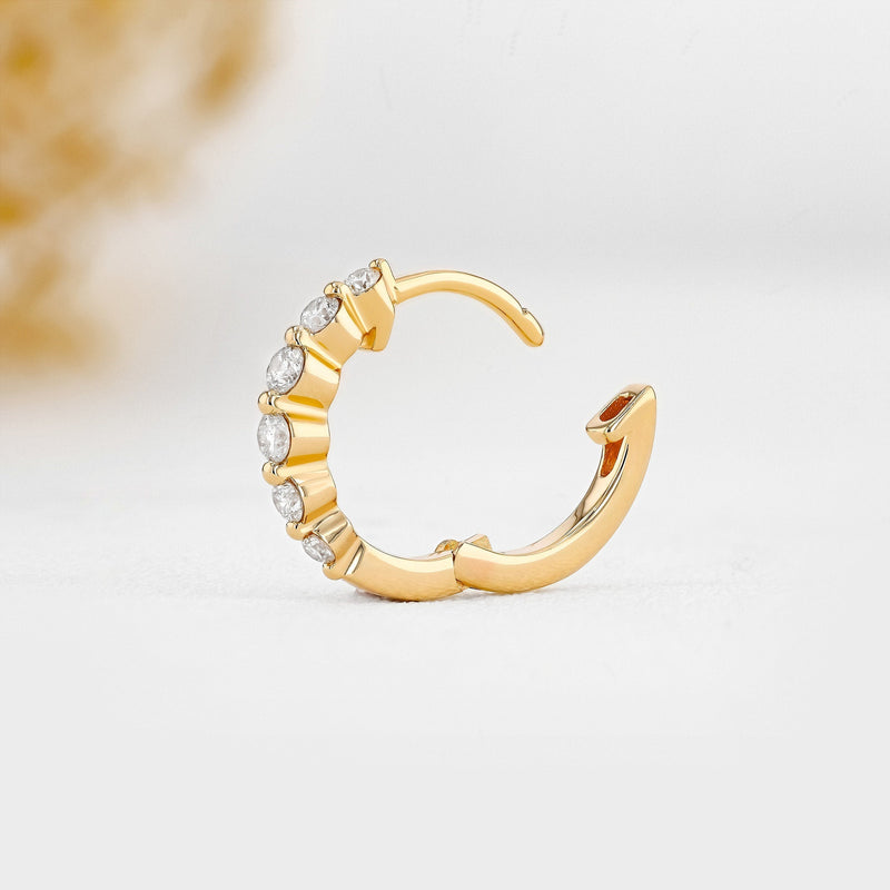 0.25 TCW-0.34 TCW Round Moissanite Diamond Hoop Earrings