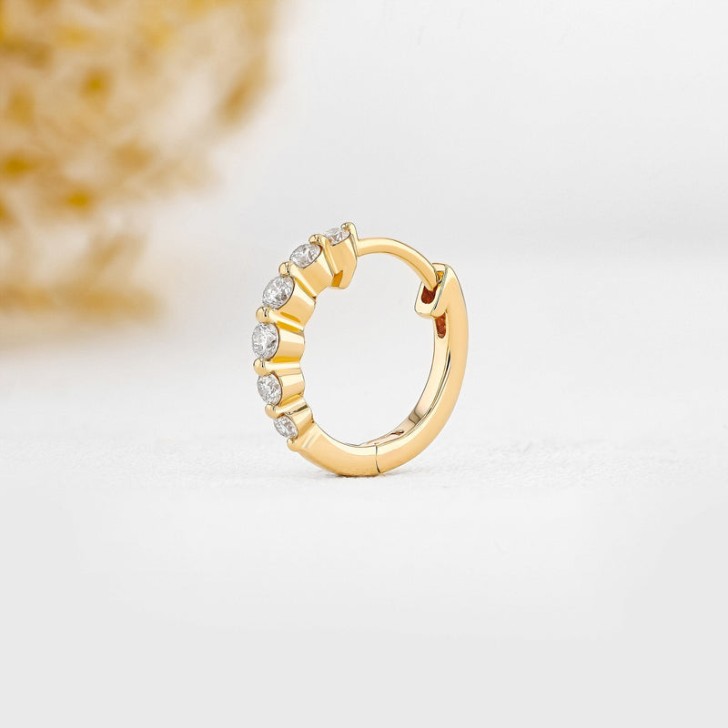 0.25 TCW-0.34 TCW Round Moissanite Diamond Hoop Earrings