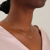 0.27 TCW Round Moissanite Diamond Sideways Cross Necklace