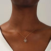0.31 TCW Round Moissanite Diamond Hamsa Necklace