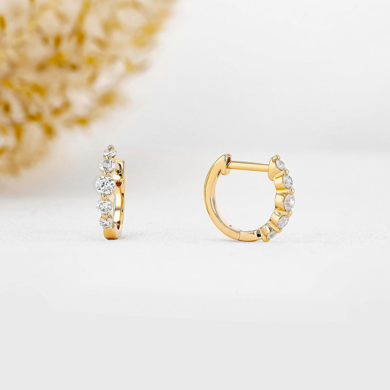 0.25 TCW-0.34 TCW Round Moissanite Diamond Hoop Earrings