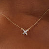 0.24 TCW Round Moissanite Diamond Clover Necklace