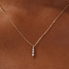 0.11 TCW Round Moissanite Diamond Drop Pendant Necklace
