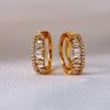 0.81 TCW Round & Baguette Moissanite Diamond Hoop Earrings