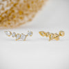 1.28 TCW Round, Princess & Pear Moissanite Diamond Ear Crawler Earrings