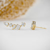1.28 TCW Round, Princess & Pear Moissanite Diamond Ear Crawler Earrings