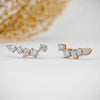 1.28 TCW Round, Princess & Pear Moissanite Diamond Ear Crawler Earrings
