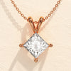 1.0 CT Princess Moissanite Diamond Solitaire Necklace