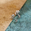 2.0 TCW Emerald Moissanite Diamond Solitaire Stud Earrings