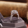 1.50 - 4.5 CT Oval CVD Diamond Halo Pave Setting Engagement Ring