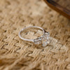 1.0 - 3.0 CT Radiant F/VS1 CVD Diamond Three Stone Style Engagement Ring
