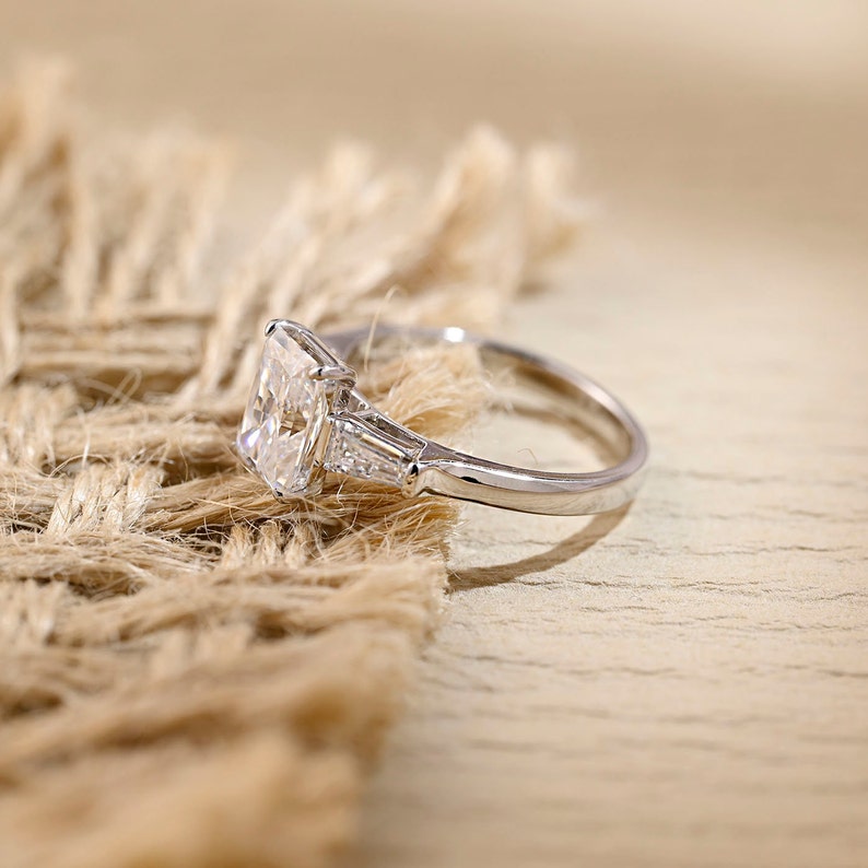 1.0 - 3.0 CT Radiant F/VS1 CVD Diamond Three Stone Style Engagement Ring