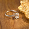 1.0 CT-3.0 CT Radiant CVD Diamond Hidden Halo Pave setting Engagement Ring