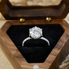 1.50 3.5 CT Round CVD Diamond Hidden Halo Pave Setting Engagement Ring